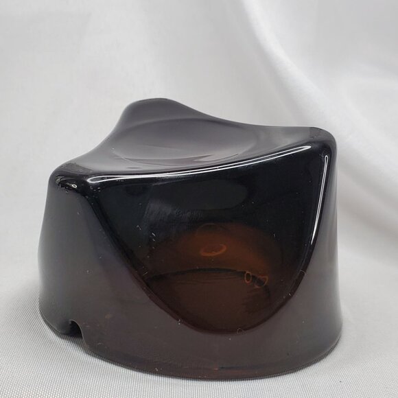 VTG Viking Art Glass Orb Ashtray Root Beer MCM Design - 4 Inches **READ** - Picture 11 of 13